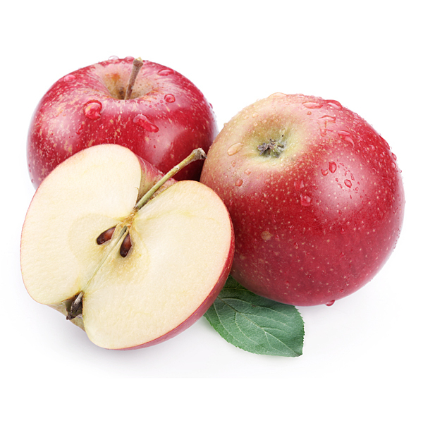 En elegant Äpple röda, Röda, svenska höstäpplen med naturligt utseende och känsla. Detaljerad utformning med realistiskt bladverk. 