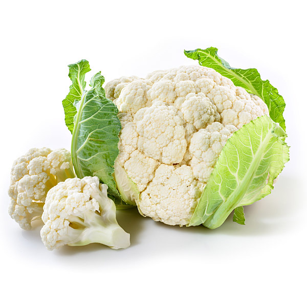 En elegant Blomkål (produktgruppering), Närodlad blomkål med naturligt utseende och känsla. Detaljerad utformning med realistiskt bladverk. 