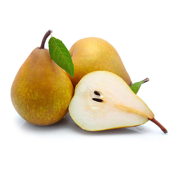 En elegant Päron, Conference päron med naturligt utseende och känsla. Detaljerad utformning med realistiskt bladverk. 