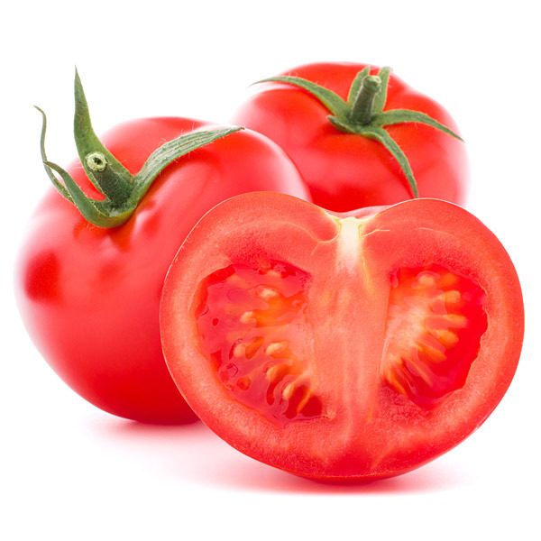 En elegant Tomat, Närodlad tomat med naturligt utseende och känsla. Detaljerad utformning med realistiskt bladverk. 